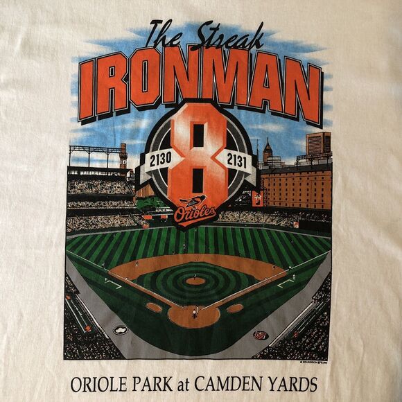 Deadstock Vtg 1995 Camden Yards The Streak XL T-Shirt Cal Ripken Orioles NWT - Picture 2 of 11